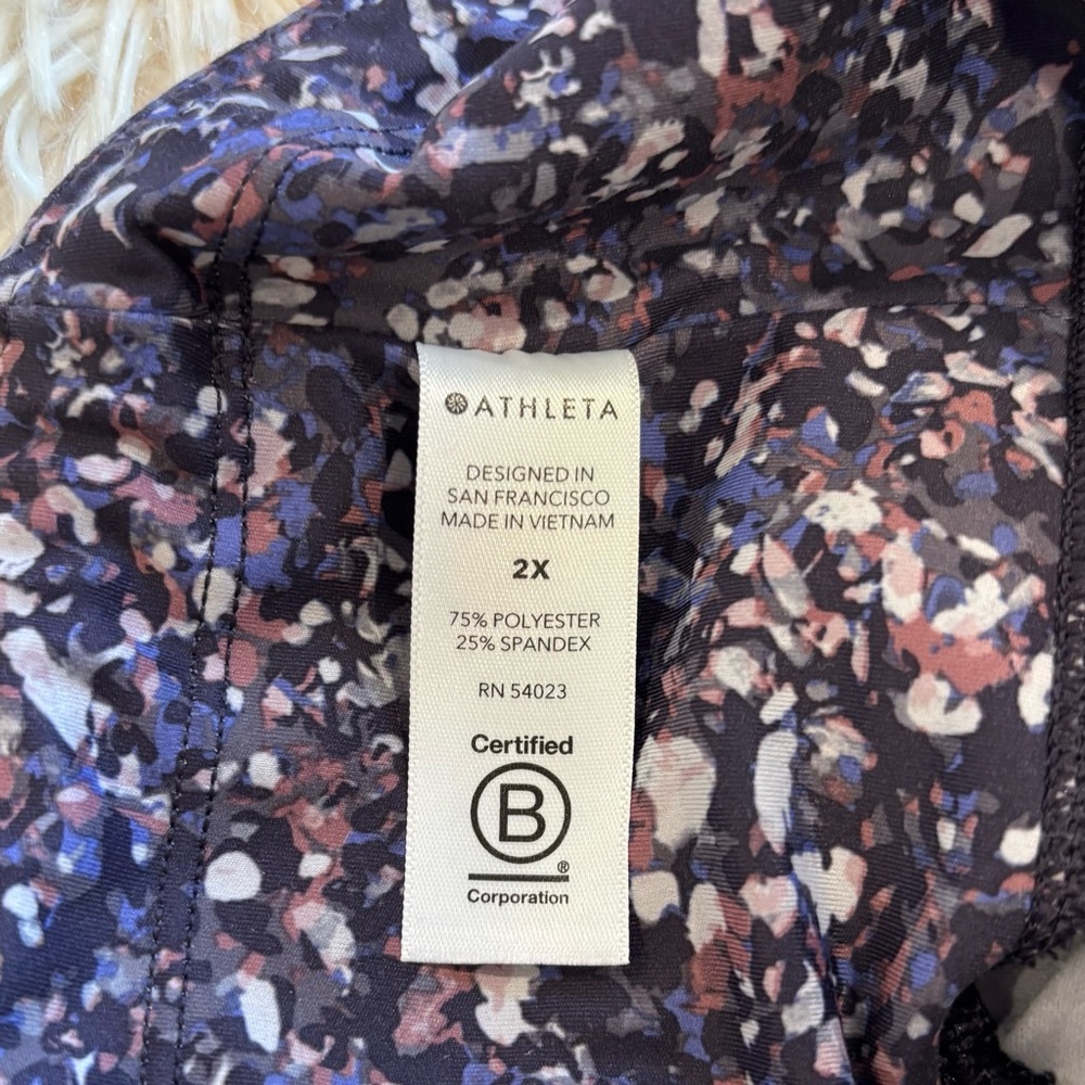 Athleta Rainier Printed Mesh Tight Athletic Leggings size 2X - Picture 8 of 10